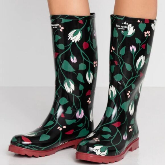 Kate Spade Renata Floral Print Rainboot Nwot/b - Picture 1 of 7